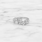 Round Diamond Wave Band | Lab Grown Diamond | 14K Yellow Gold Unique Curved Setting