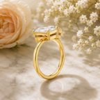 Toi et Moi Radiant and Pear Lab Grown Diamond Engagement Ring in Solid 14K Gold
