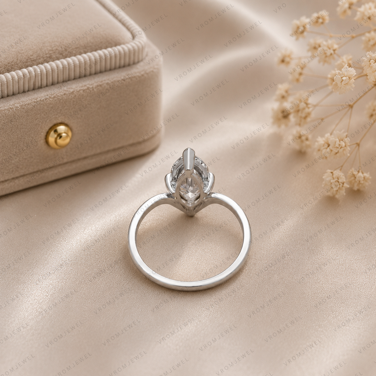 Marquise Diamond Engagement Ring, Marquise Lab Grown Diamond Ring, Solitaire Diamond Ring, Gold Marquise Ring, Minimalist Bridal Ring