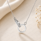 Interlocking Ring Lab Grown Diamond Necklace, Double Circle Necklace, Infinity Circle Pendant, Solid Gold Necklace, Minimalist Necklace