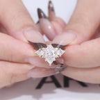 Modern Marquise Solitaire Ring with Side Accent Diamonds | Lab Grown Diamond | 14K Yellow Gold