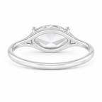 East West Marquise Rose Cut Lab Grown Diamond Ring | 1 CT | Minimalist Thin Band | Modern Solitaire Ring