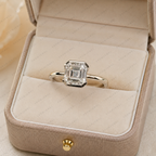Asscher Cut Lab Grown Diamond Solitaire Engagement Ring, IGI Certified, 10K 14K 18K Gold