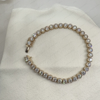 Bezel Set Round Lab Grown Diamond Tennis Bracelet in Solid 14K Gold