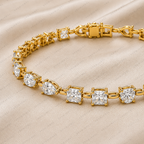 Multi Shape Diamond Tennis Bracelet | Lab Grown | 14K Yellow Gold Anniversary Gift