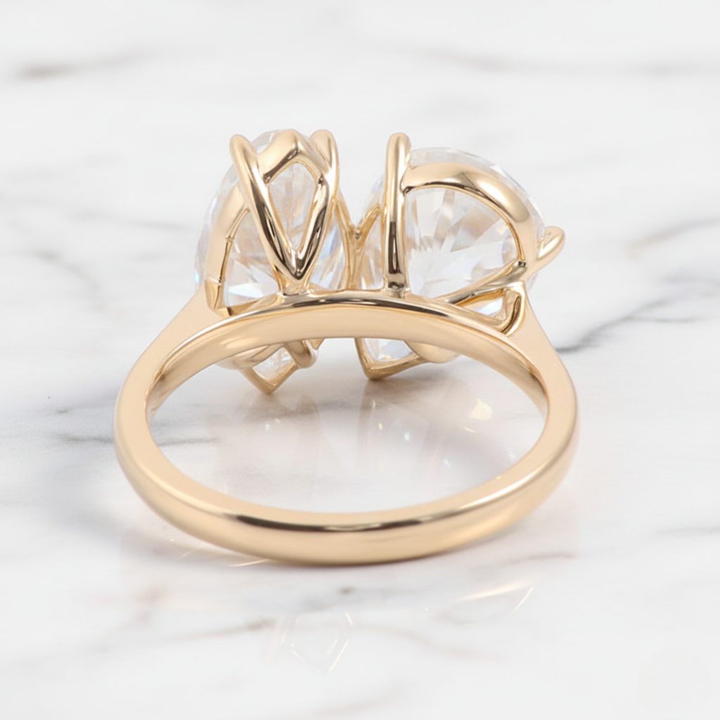 Elegant Pear & Marquise Toi et Moi Ring | Lab Grown Diamond | 14K Yellow Gold