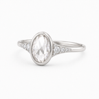 Oval Rose Cut Diamond Ring