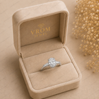 Oval Engagement Ring | Lab Grown Diamond | Tapered Baguette Side Stones | 14K Yellow Gold