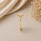 Emerald Cut Lab Grown Diamond Engagement Ring with Tapered Baguette Accents