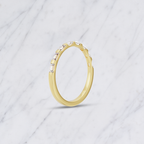 Baguette Lab Grown Diamond Wedding Band: Minimalist Half Eternity Stacking Ring