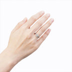 Half Moon Diamond Ring Matte Finish Semi Bezel | Lab Grown Diamond | 14K Yellow Gold