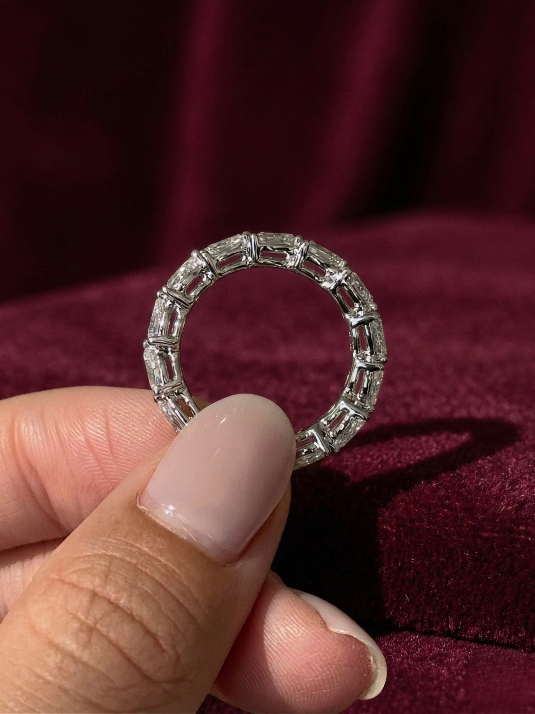 Pear Lab Grown Diamond Full Eternity Band, Pear Diamond Wedding Band, 2.20 Carat Diamond Eternity Ring, Pear Diamond Anniversary Band