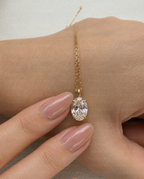 Oval Diamond Pendant Necklace, Oval Lab Grown Diamond Necklace, Solitaire Diamond Necklace, Gold Diamond Pendant, Minimalist Bridal Necklace