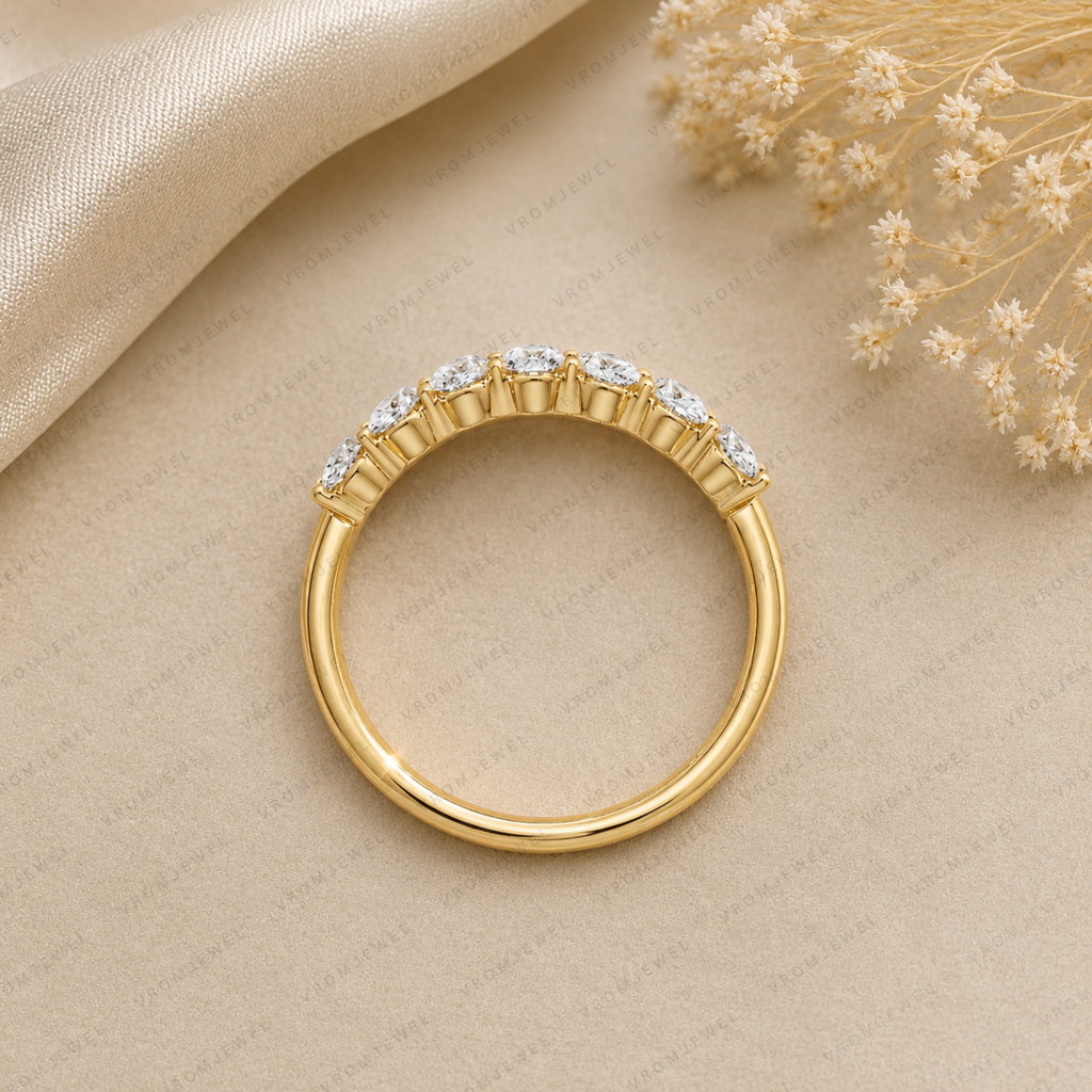 Oval Lab Grown Diamond Anniversary Band in Solid 14K Gold