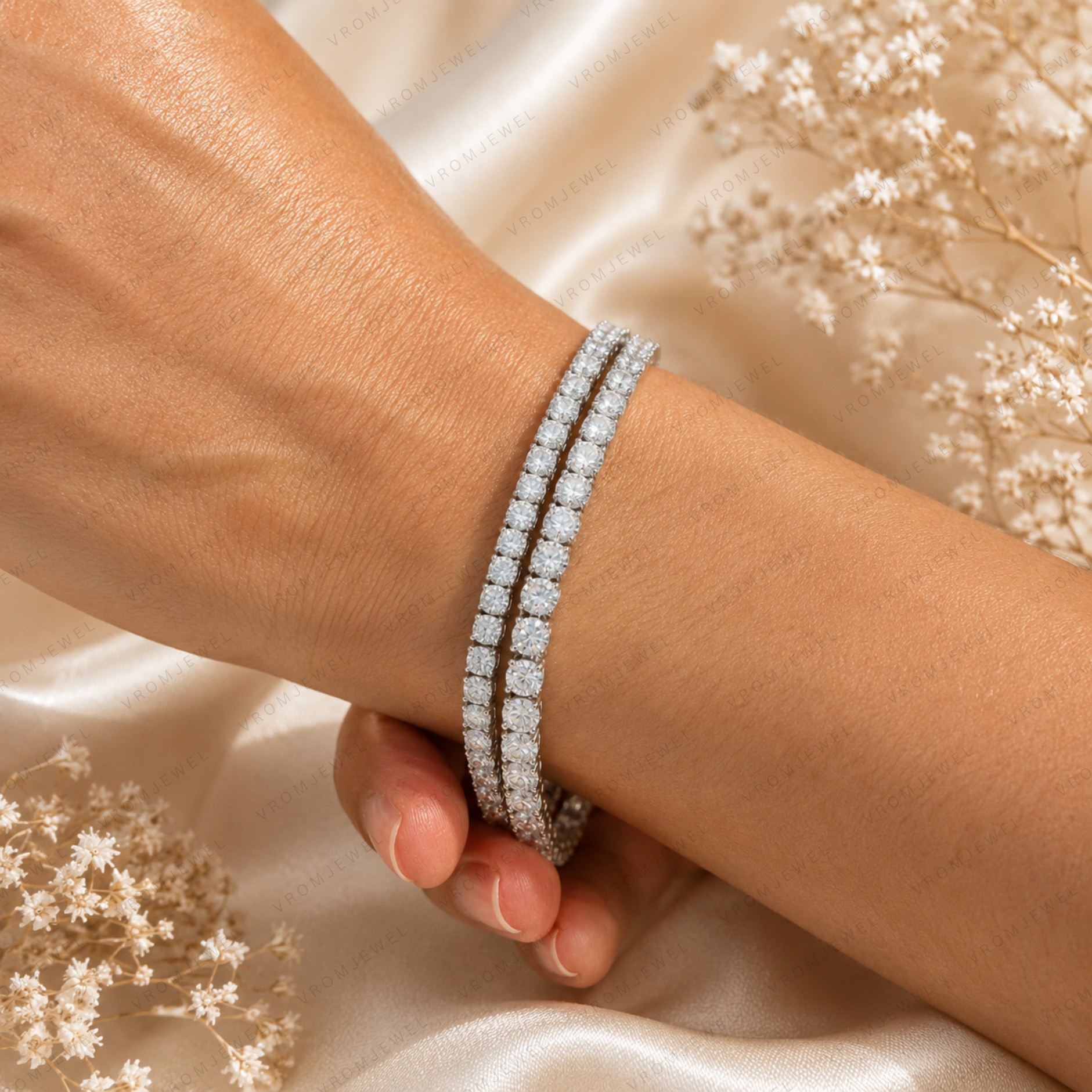 Classic Round Lab Diamond Tennis Bracelet