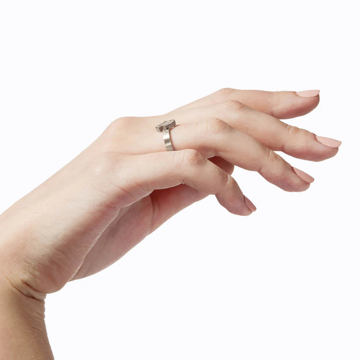 Baguillion Cut Ring Matte Finish Semi Bezel | Lab Grown Diamond | 14K Yellow Gold