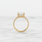 Oval Cut Ring with Split Shank Design | Lab Grown Diamond | 14K Yellow Gold