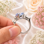 8 Carat Blue Marquise Lab Grown Diamond Ring, Blue Diamond Engagement Ring, Pear Shape Diamond Accents, Unique Statement Ring, 10K 14K 18K