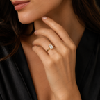 Radiant Cut Lab Grown Diamond Solitaire Engagement Ring in Solid 14K Gold