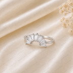 Curved Wedding Band | Lab Grown Diamond | Marquise, Pear & Baguette Stones