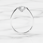 Modern Round Cut East West Ring | Lab Grown Diamond | 14K Yellow Gold Sleek Design