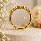 Seven Stone Oval Lab Grown Diamond Anniversary Band in Solid 14K Gold