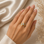Oval & Pear Lab Grown Diamond Two Stone Bypass Anniversary Ring