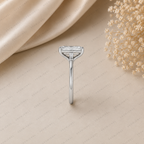 Emerald Cut Lab Grown Diamond Engagement Ring with Tapered Baguette Accents
