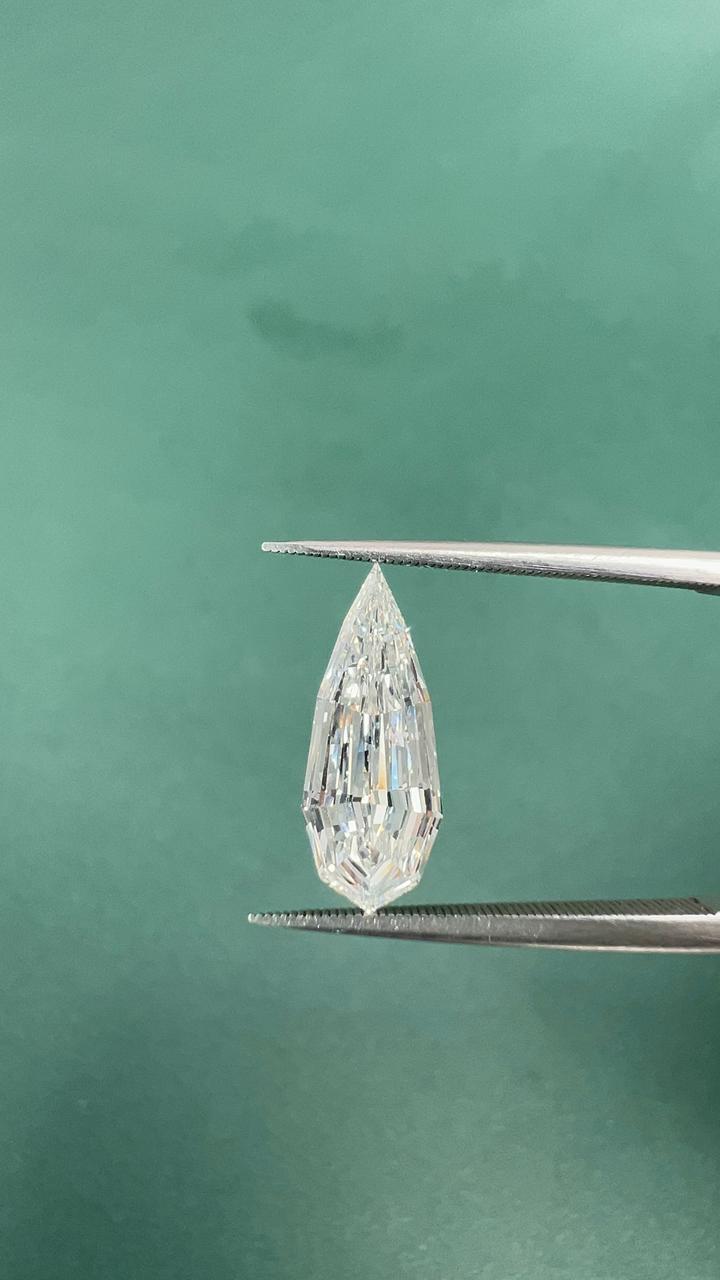 Pear Step Cut Lab Grown Diamond Ring | Sculpted Flow Wrap Design | Modern Engagement Ring | 14K Gold Proposal Ring