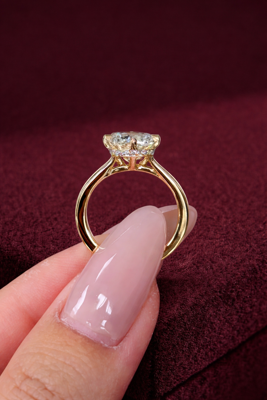 Cushion Cut Diamond Halo Engagement Ring, Cushion Diamond Ring with Round Halo, Classic Cushion Halo Ring, Luxury Diamond Engagement Ring