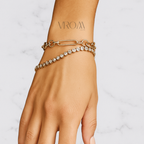 Bezel Set Round Lab Grown Diamond Tennis Bracelet in Solid 14K Gold