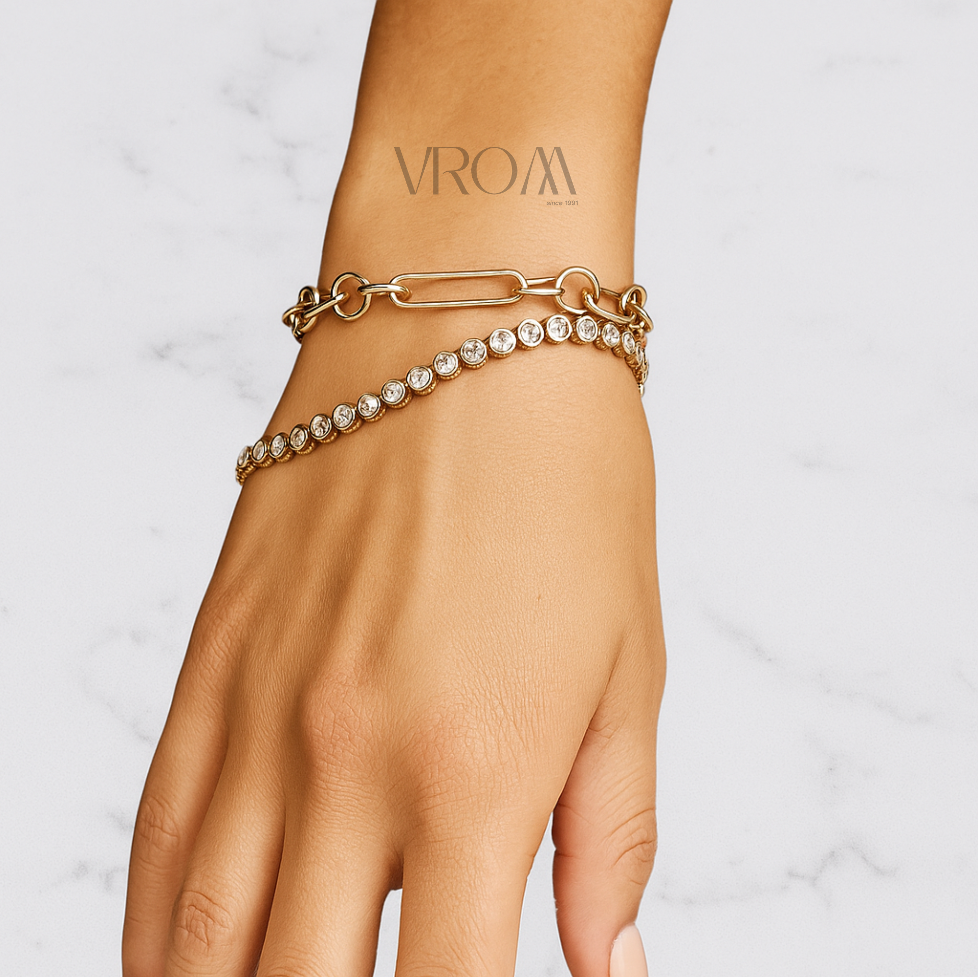 Bezel Set Round Lab Grown Diamond Tennis Bracelet in Solid 14K Gold