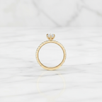 Hexagon Cut Ring with Pavé Band | Lab Grown Diamond | 14K Yellow Gold