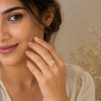 Oval & Pear Lab Grown Diamond Two Stone Bypass Anniversary Ring