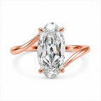 Old Mine Oval Diamond Twisted Ring