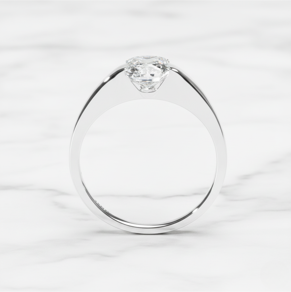 Modern Radiant Cut Ring | Lab Grown Diamond | 14K Yellow Gold Minimal Sleek Design