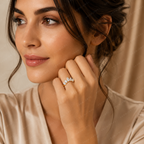Curved Lab Grown Diamond Band with Pear Stones – Bridal Ring