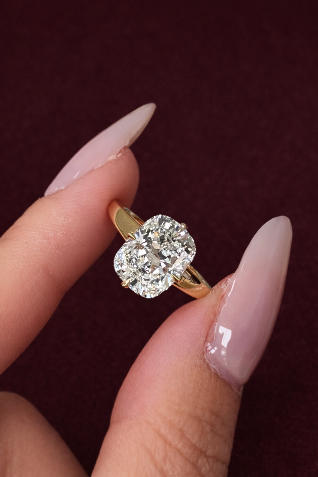 Cushion Cut Diamond Halo Engagement Ring, Cushion Diamond Ring with Round Halo, Classic Cushion Halo Ring, Luxury Diamond Engagement Ring