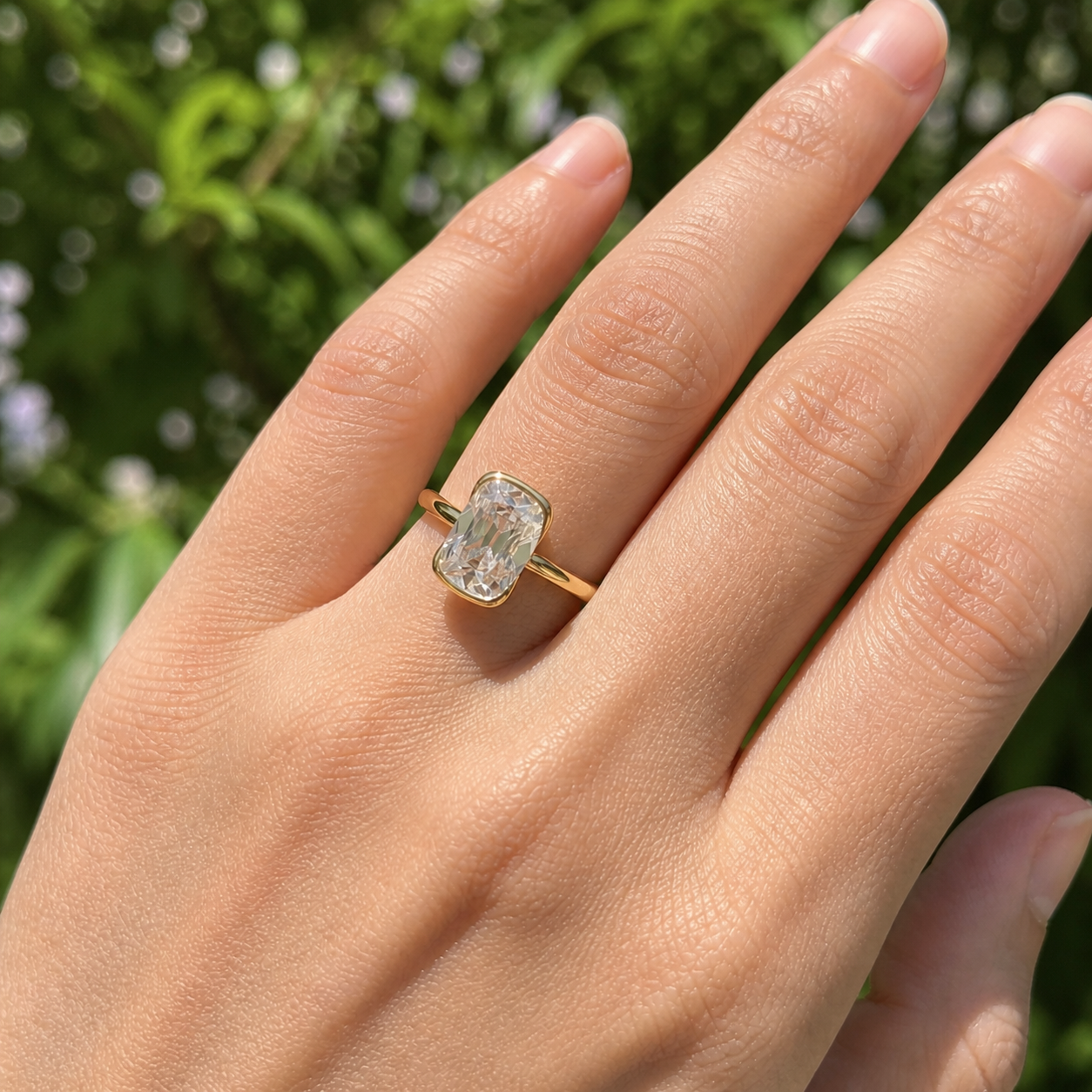 Old Mine Cushion Diamond Signet Ring, Vintage Style Lab Grown Diamond Ring, Antique Cushion Cut Gold Ring, Statement Signet Ring.