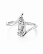 2 CT Pear Step Cut Lab Grown Diamond Ring | Geometric Wrap Design | Modern Sculptural Engagement Ring | 14K Gold