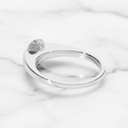 Modern Round Cut East West Ring | Lab Grown Diamond | 14K Yellow Gold Sleek Design
