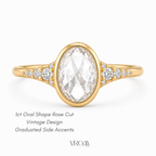 Oval Rose Cut Diamond Ring