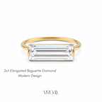 Elongated Baguette Diamond Ring