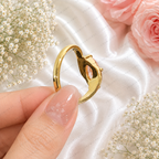 Pink Marquise Lab Grown Diamond Engagement Ring, 1.30 Carat Pink Diamond Ring, Minimalist Solitaire Ring, Unique Curved Setting, 10K 14K