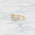 Round Diamond Wave Band | Lab Grown Diamond | 14K Yellow Gold Unique Curved Setting
