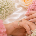 Pink Marquise Lab Grown Diamond Engagement Ring, Vintage Floral Halo Ring, Pavé Diamond Ring, 10K 14K 18K Gold