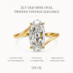 Old Mine Oval Diamond Twisted Ring