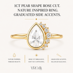 Nature Inspired Pear Rose Cut Diamond Ring