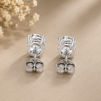 Round Lab Grown Diamond Solitaire Bridal Stud Earrings in Solid 14K Gold