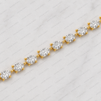 5.60ct Pear Cut Lab Grown Diamond Tennis Bracelet: 14k Gold Bridal Jewelry